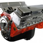 New block 383 stroker high performance crate engine, with aluminum heads and roller cam.